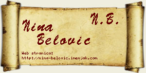 Nina Belović vizit kartica